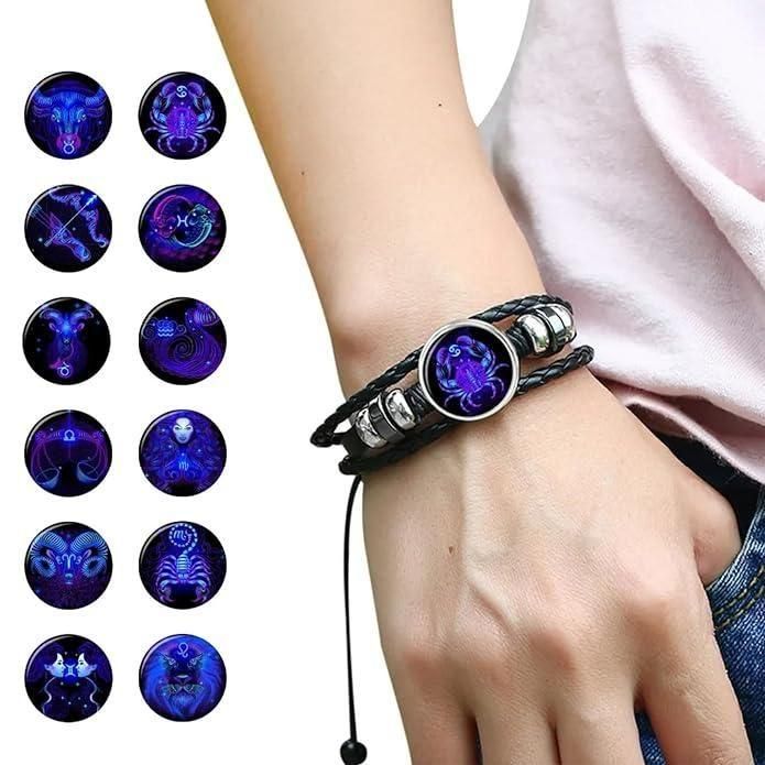 Zodiac Guardian™ Black Leather Bracelet (Unisex)